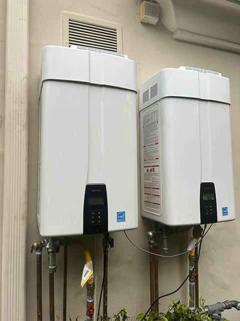 Tankless water heater installation in West Palm Beach, Florida.